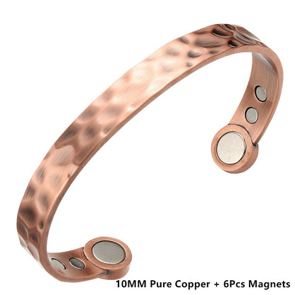 Vintage Pure Copper 18Pcs 3500 Gauss Strong Magnetic Therapy Open Cuff - Bracelet