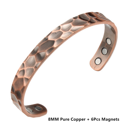 Vintage Pure Copper 18Pcs 3500 Gauss Strong Magnetic Therapy Open Cuff - Bracelet